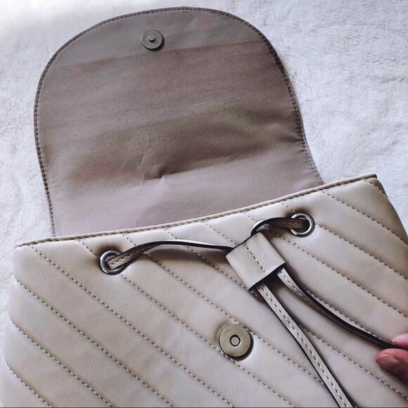Sam Edelman Ivory Quilted Faux Leather Backpack - Picture 8 of 12